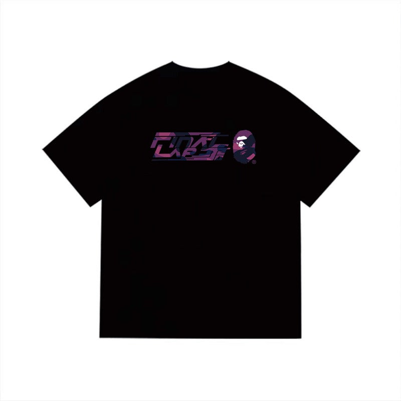 Bathing Shark and ape head print T Shirts NextBlock