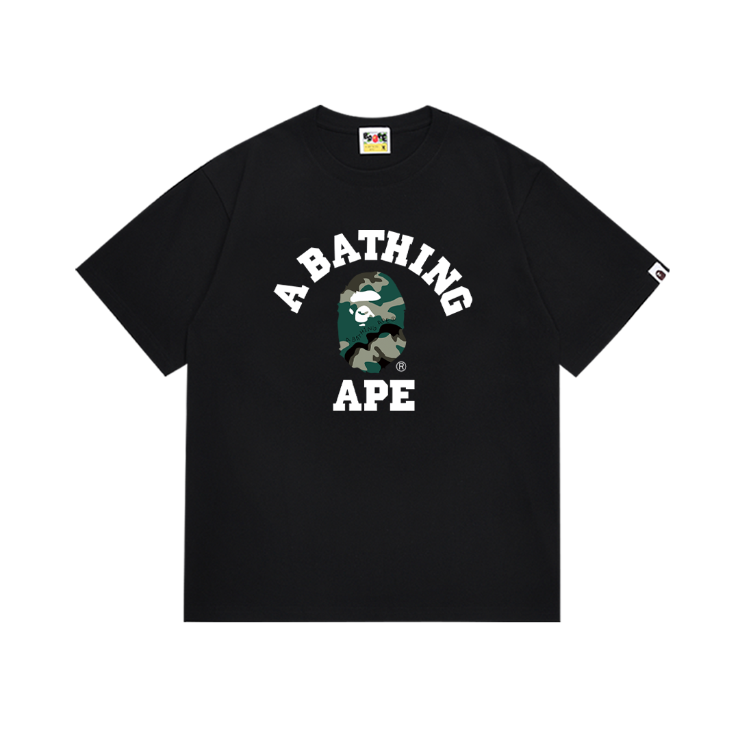 Bathing Shark and ape head print T-Shirt NextBlock