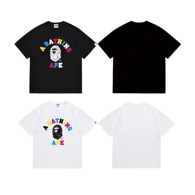 Bathing Shark and ape head print T Shirts NextBlock