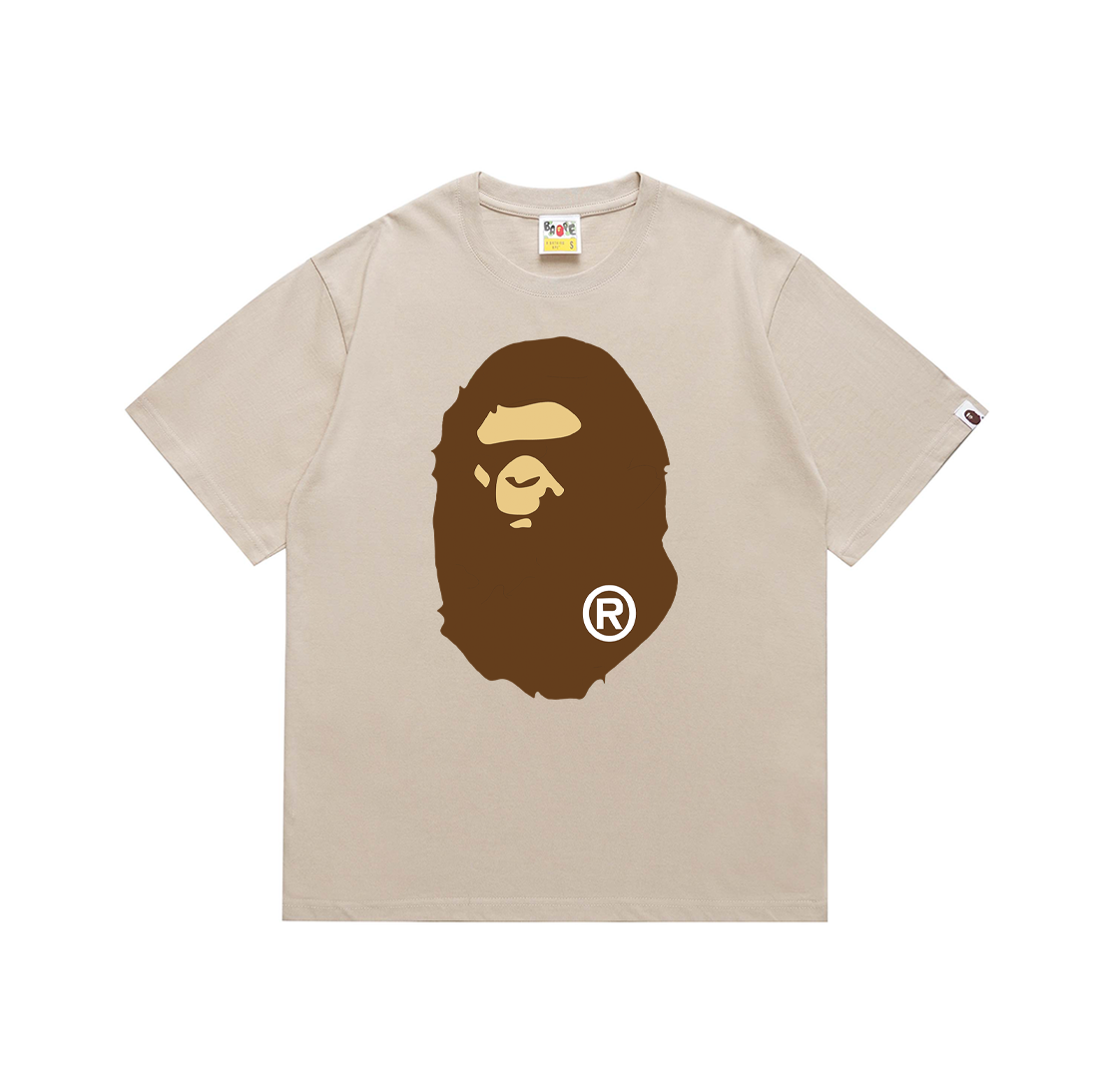Bathing Shark and ape head print T-Shirt NextBlock