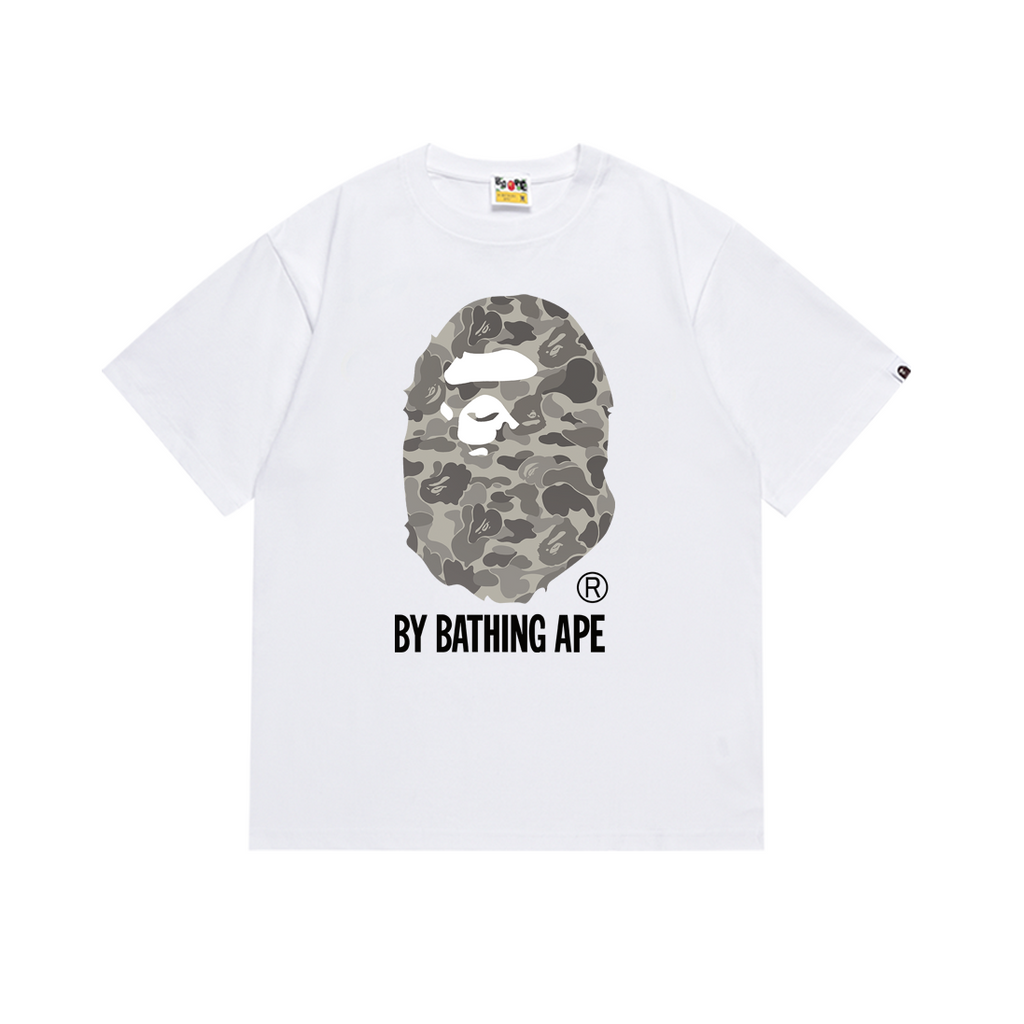 Bathing Shark and ape head print T-Shirt NextBlock