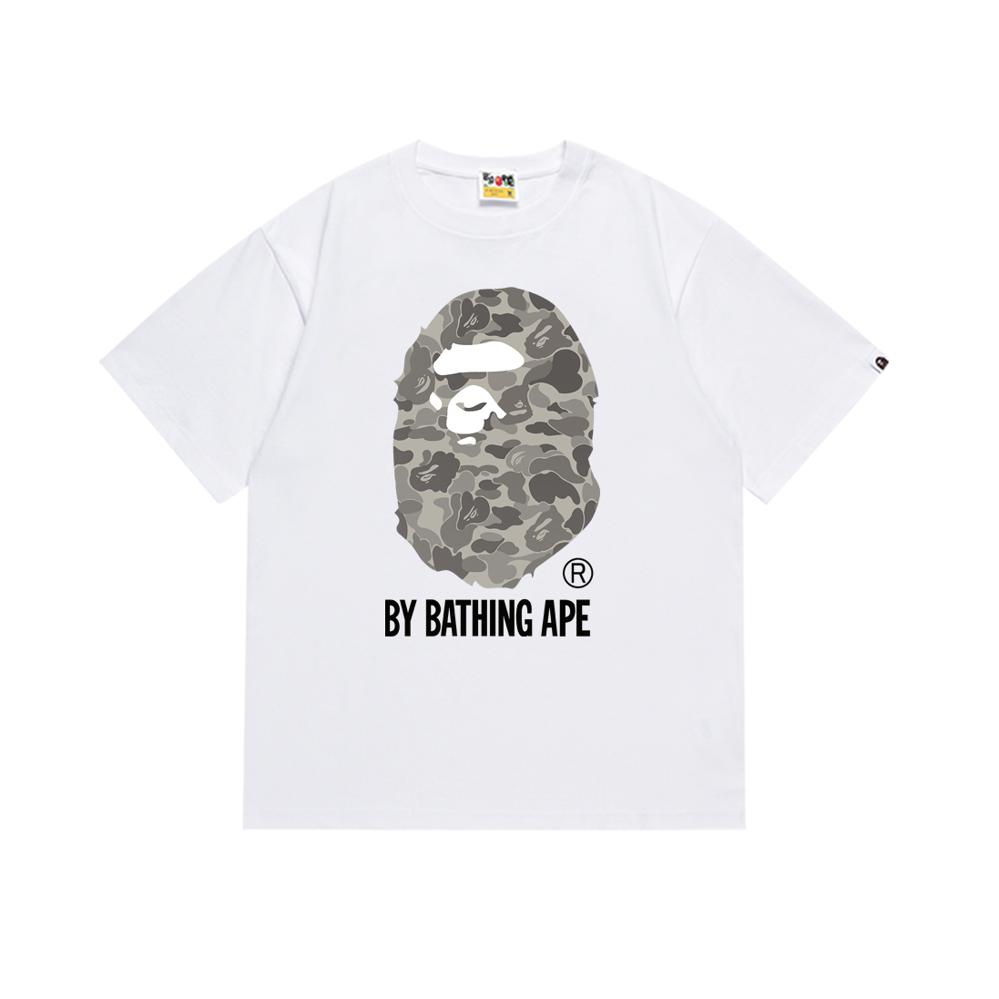Bathing Shark and ape head print T-Shirt NextBlock