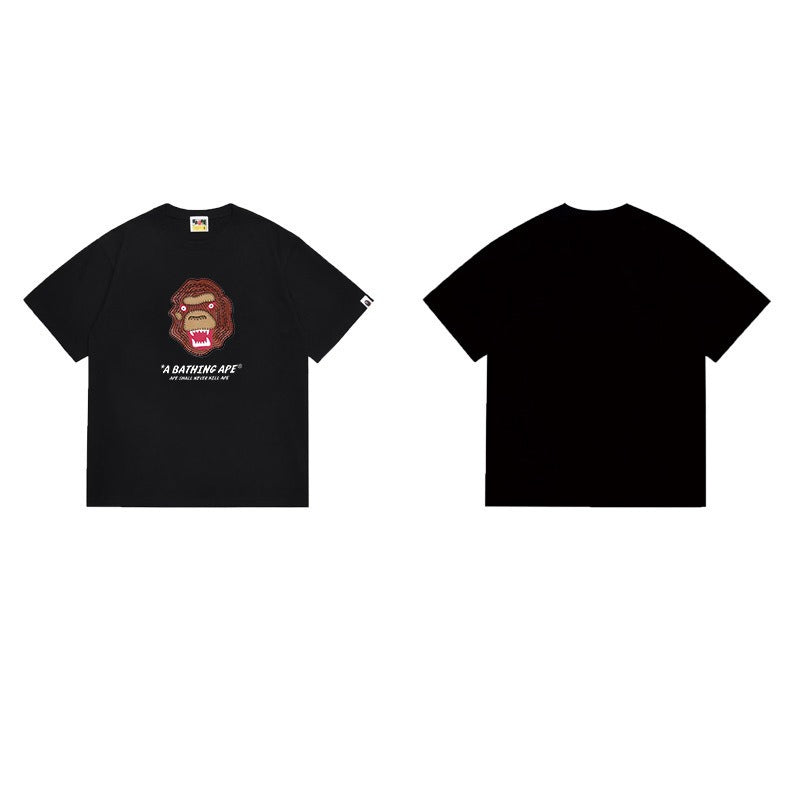 Bathing Shark and ape head print T Shirts NextBlock