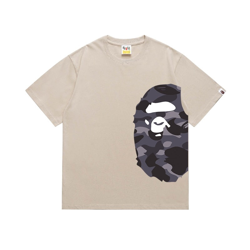 Bathing Shark and ape head print T Shirts NextBlock