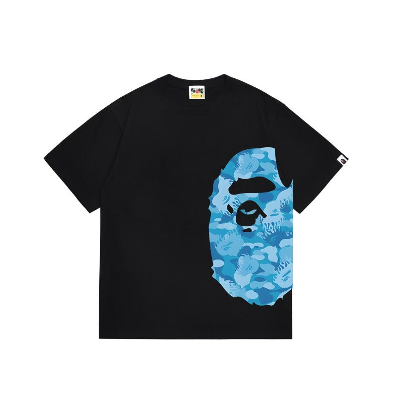 Bathing Shark and ape head print T Shirts NextBlock