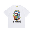 Bathing Shark and ape head print T-Shirt NextBlock