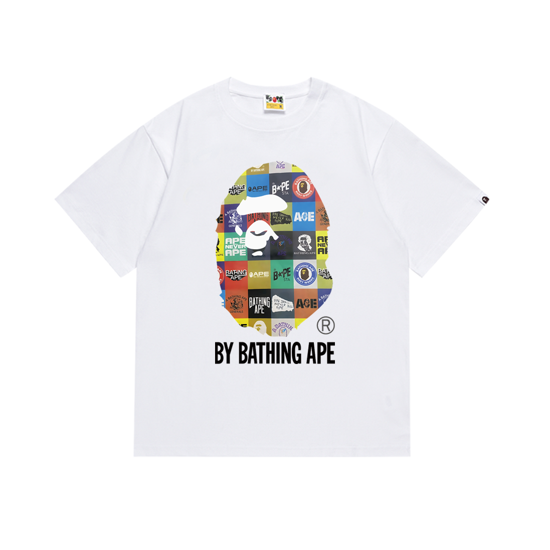 Bathing Shark and ape head print T-Shirt NextBlock