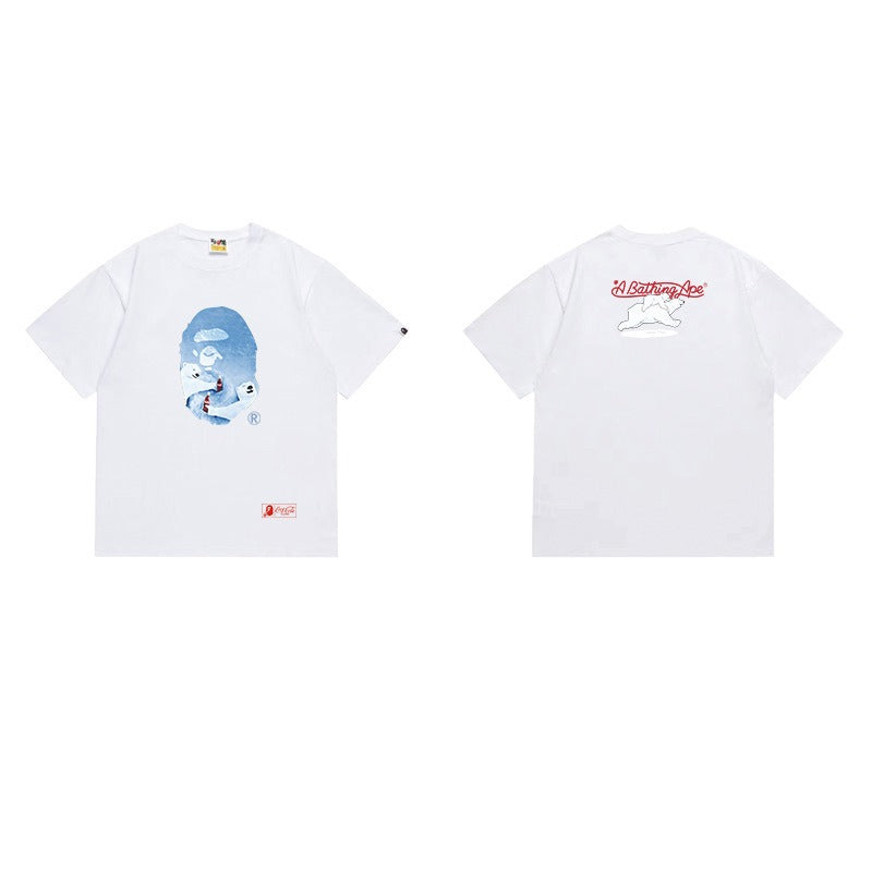 Bathing Shark and ape head print T Shirts NextBlock