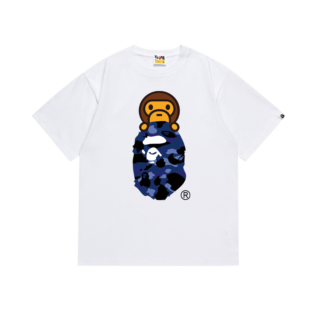 Bathing Shark and ape head print T-Shirt NextBlock