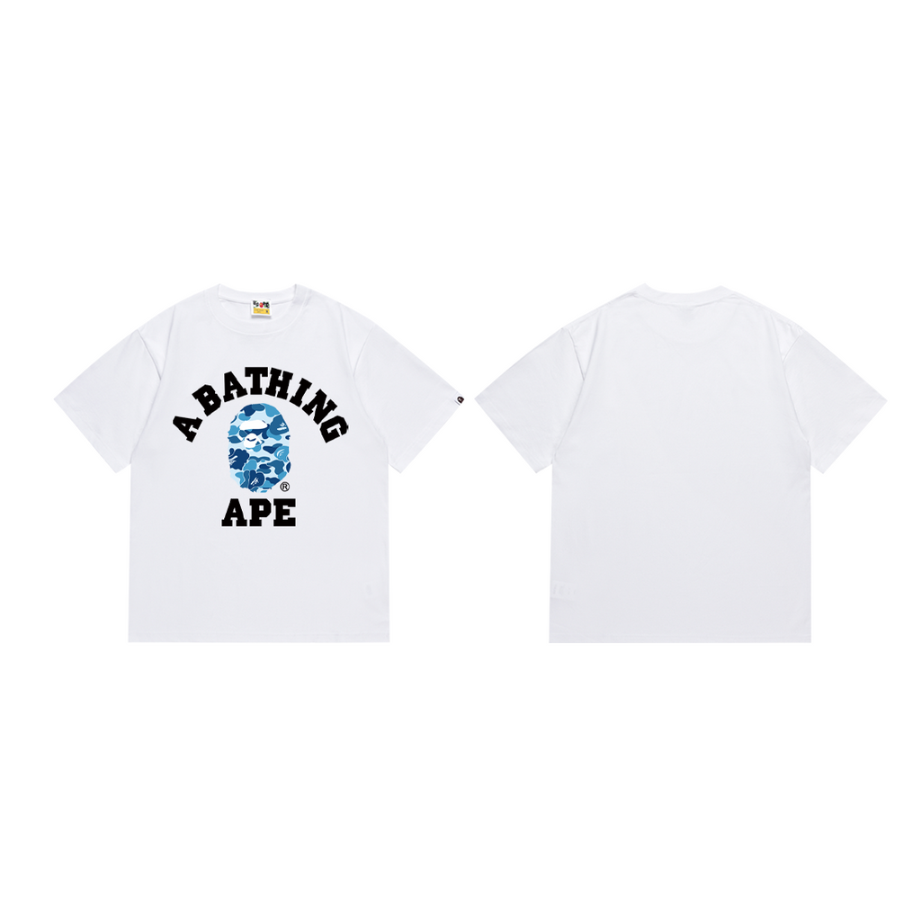 Bathing Shark and ape head print T-Shirt NextBlock