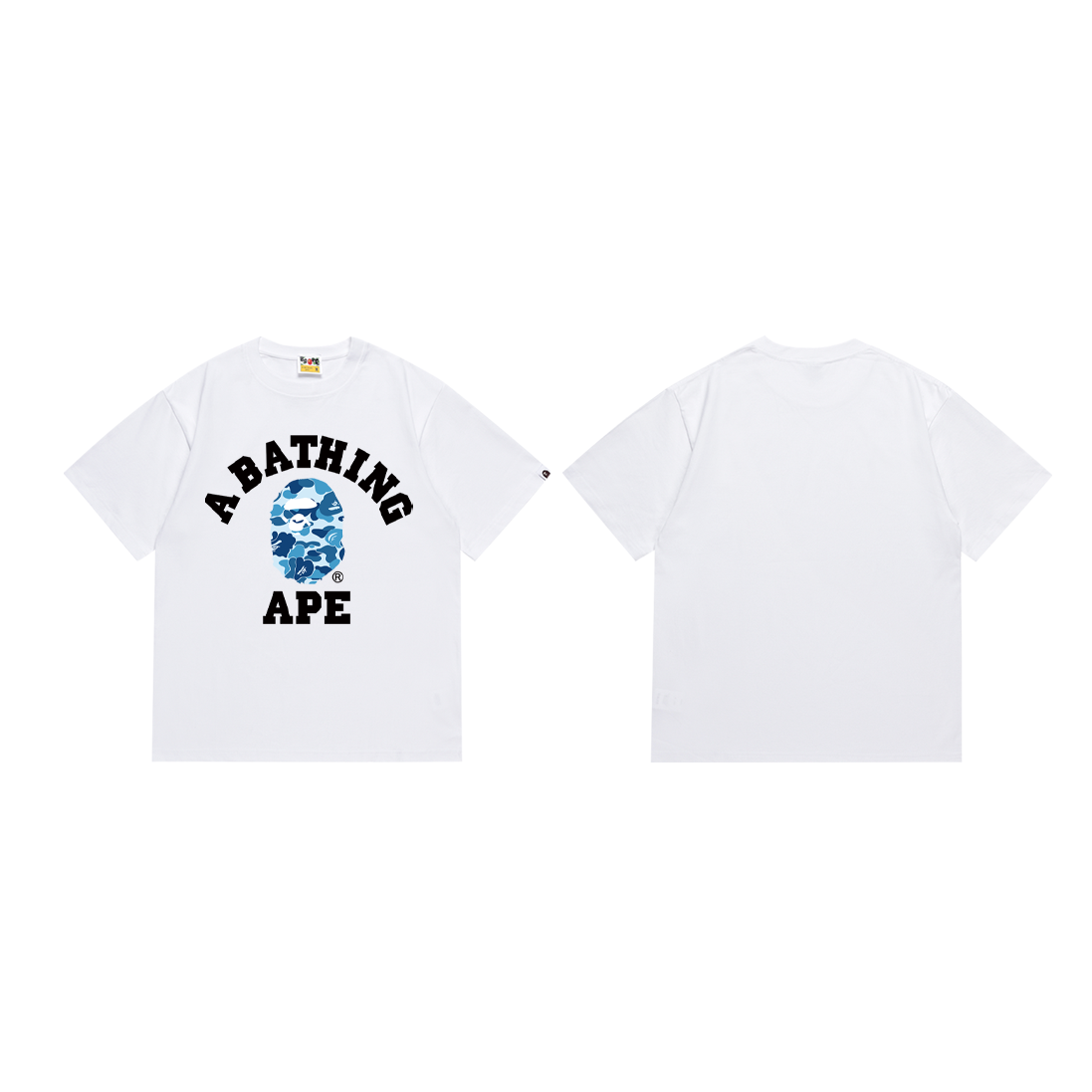 Bathing Shark and ape head print T-Shirt NextBlock