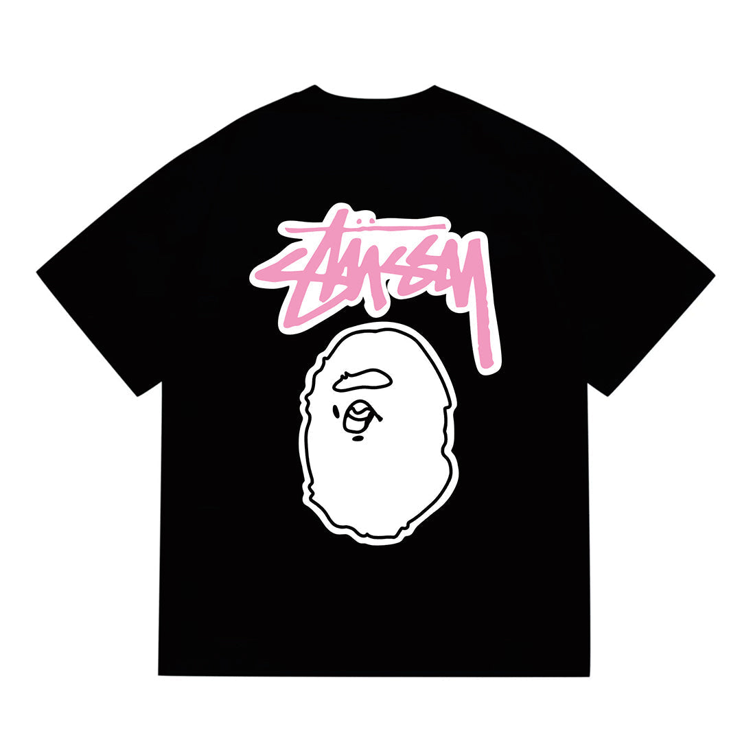 Bathing Shark and ape head print T-Shirt NextBlock