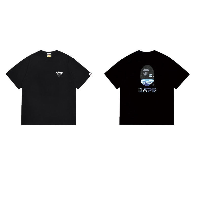 Bathing Shark and ape head print T Shirts NextBlock