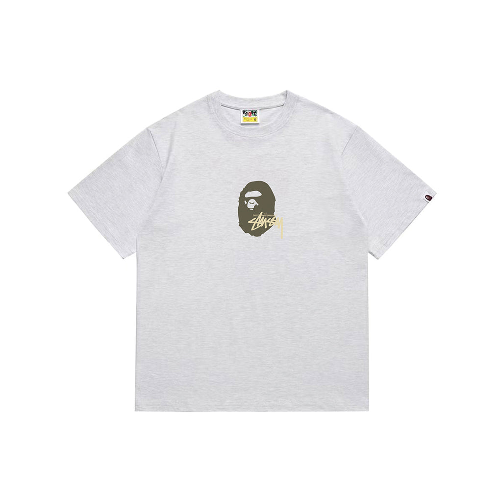 Bathing Shark and ape head print T-Shirt NextBlock
