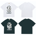 Bathing Shark and ape head print T-Shirt NextBlock