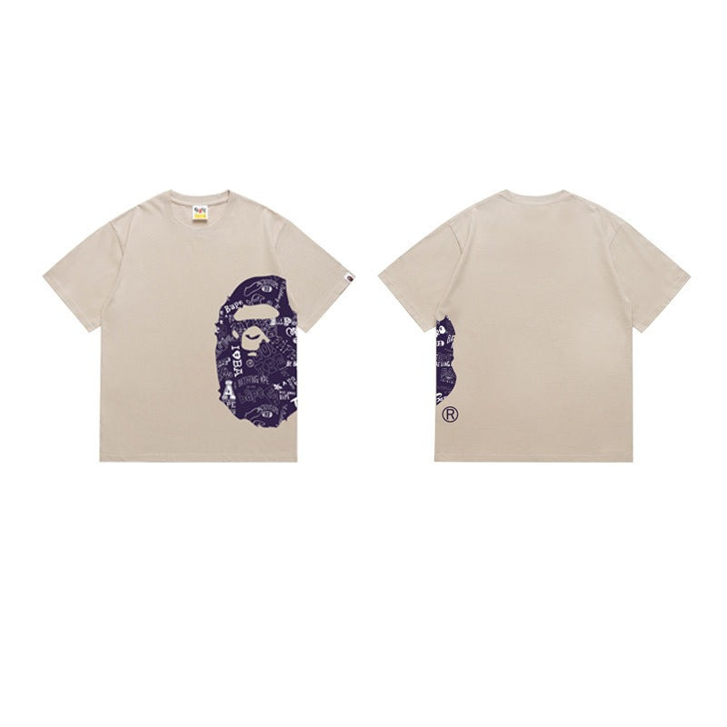 Bathing Shark and ape head print T Shirts NextBlock