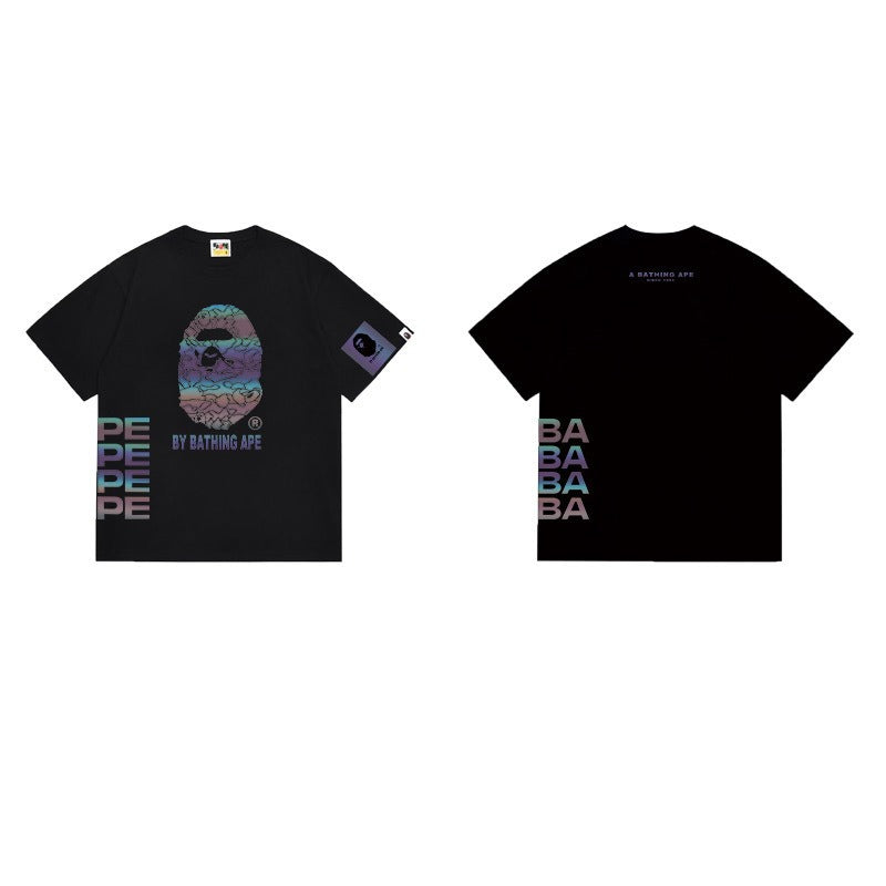 Bathing Shark and ape head print T Shirts NextBlock