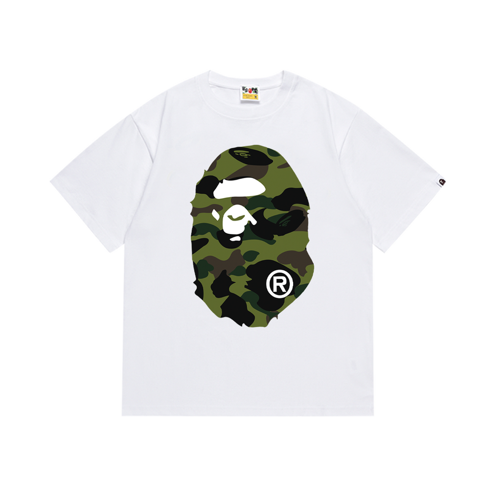 Bathing Shark and ape head print T-Shirt NextBlock