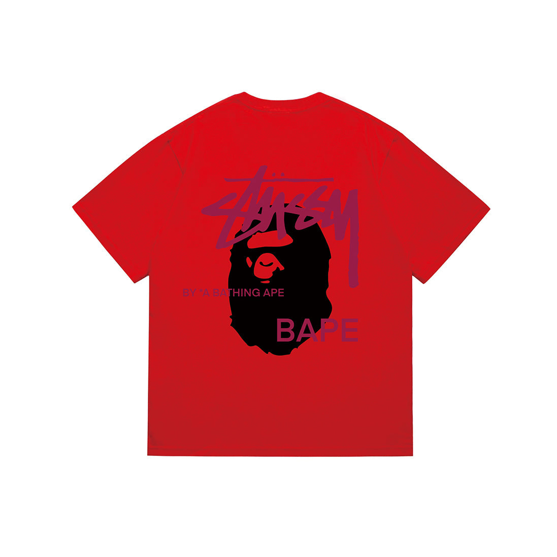 Bathing Shark and ape head print T-Shirt NextBlock