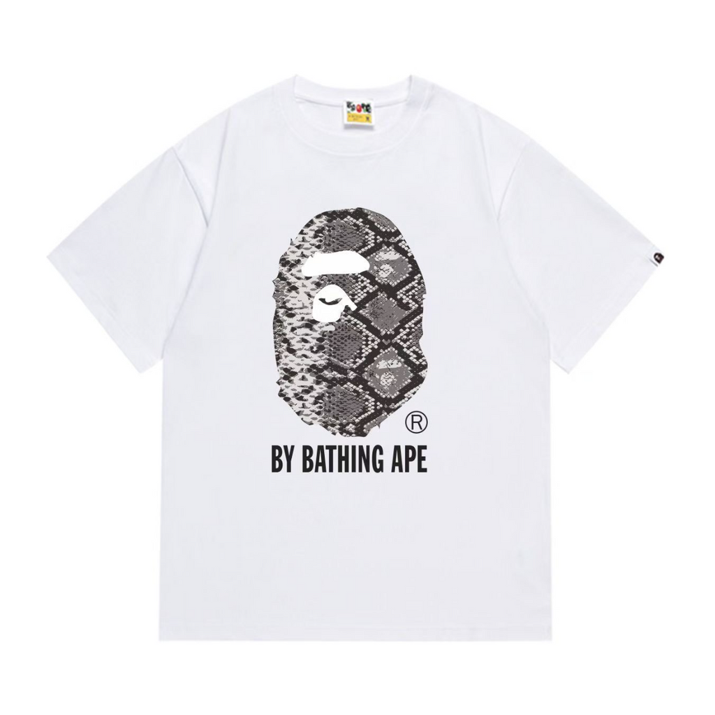 Bathing Shark and ape head print T-Shirt NextBlock