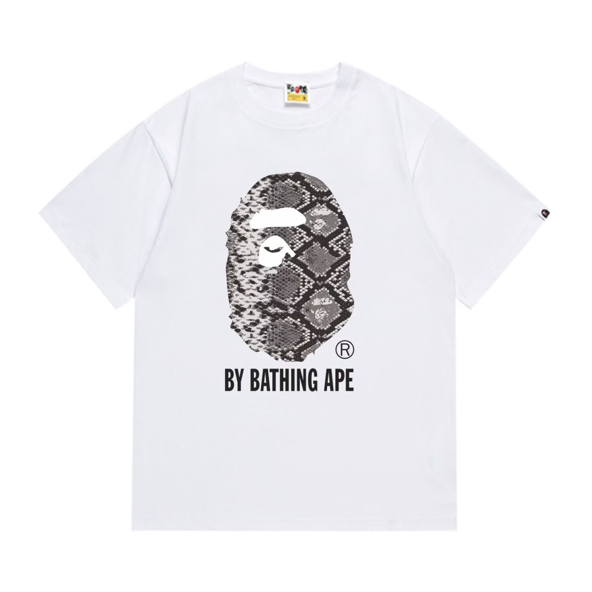 Bathing Shark and ape head print T-Shirt NextBlock