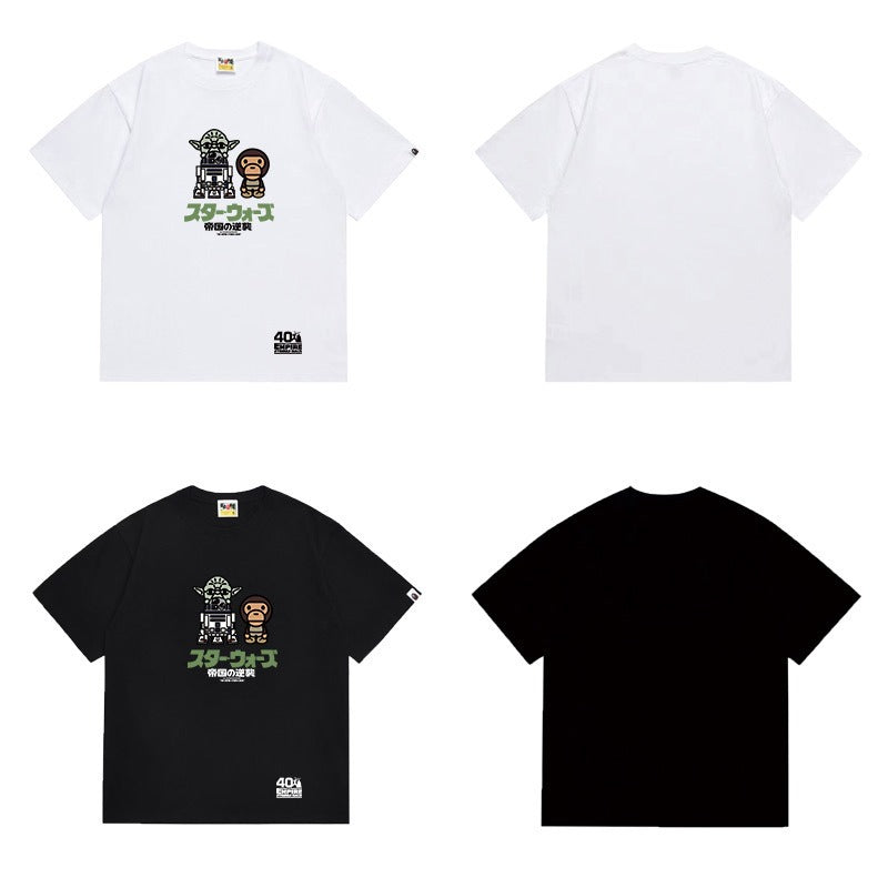 Bathing Shark and ape head print T Shirts NextBlock