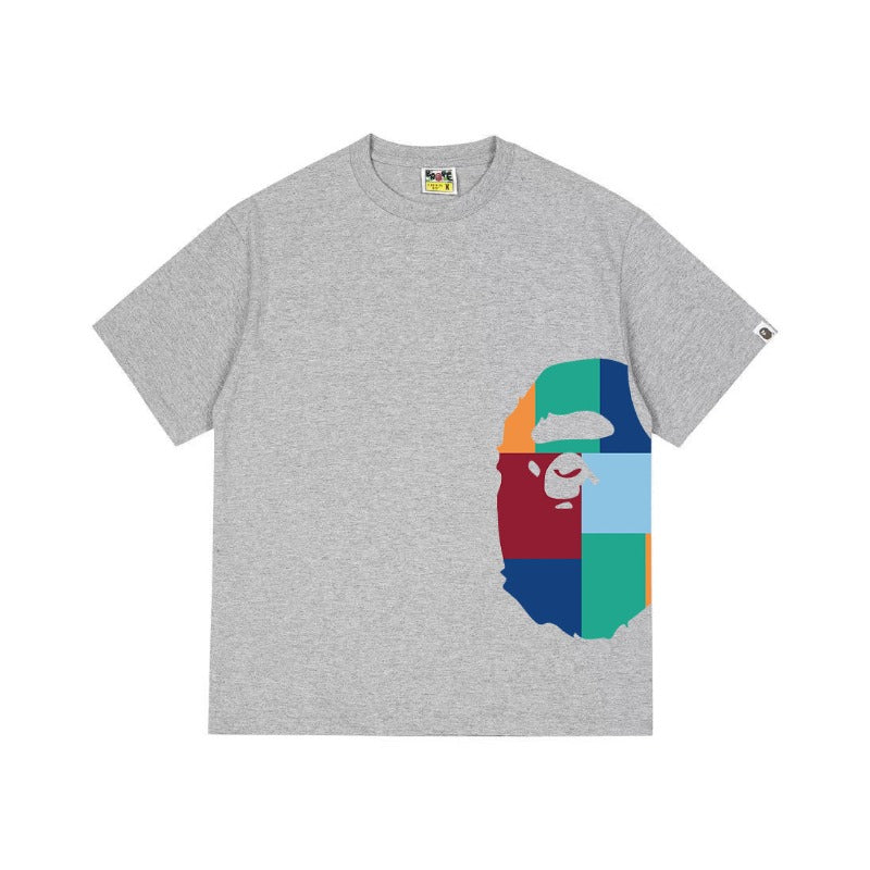 Bathing Shark and ape head print T Shirts NextBlock