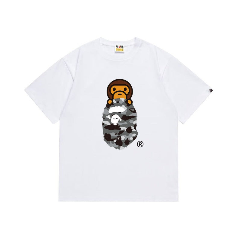 Bathing Shark and ape head print T Shirts NextBlock