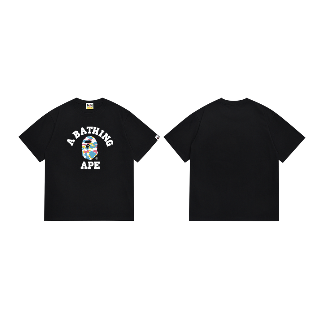 Bathing Shark and ape head print T-Shirt NextBlock