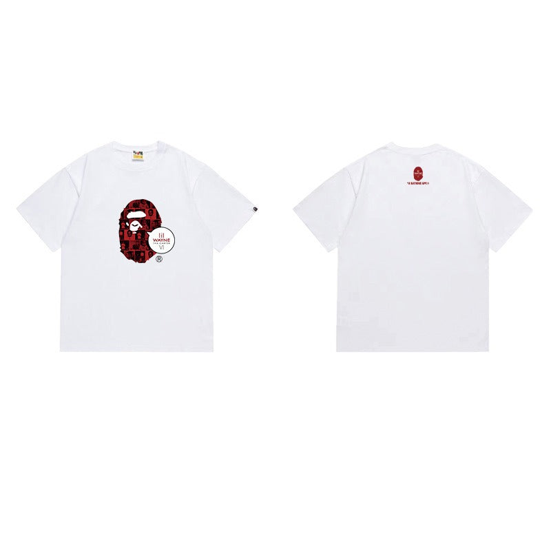 Bathing Shark and ape head print T Shirts NextBlock