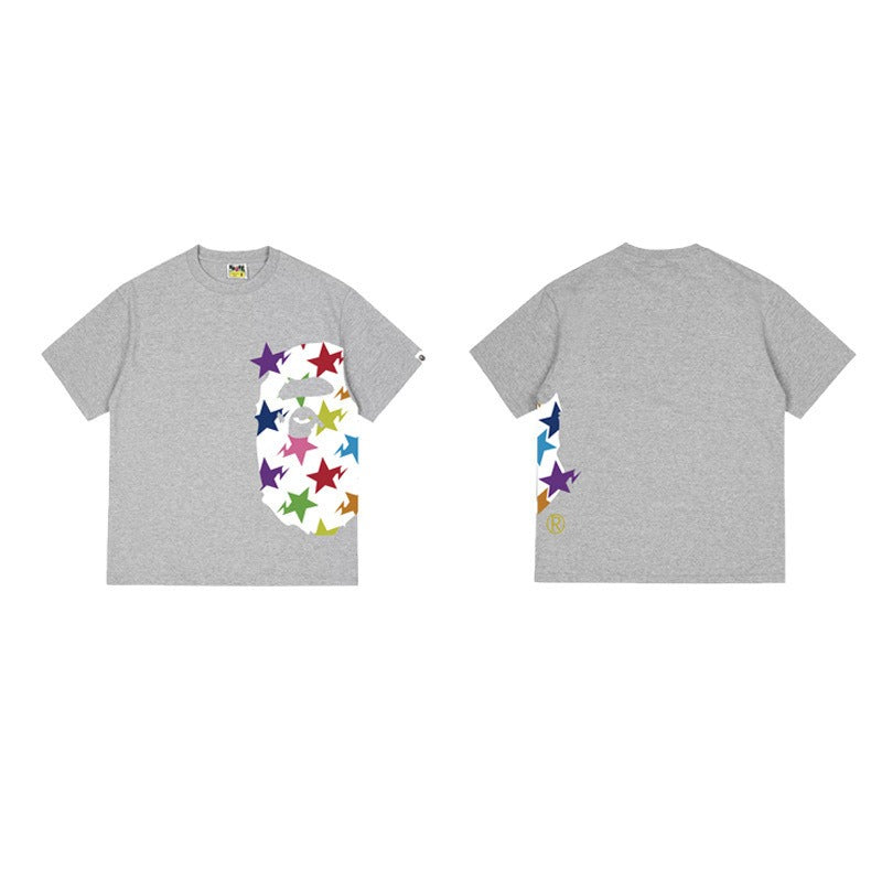 Bathing Shark and ape head print T Shirts NextBlock