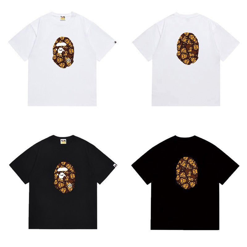 Bathing Shark and ape head print T Shirts NextBlock