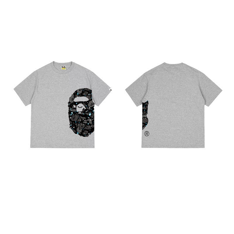 Bathing Shark and ape head print T Shirts NextBlock