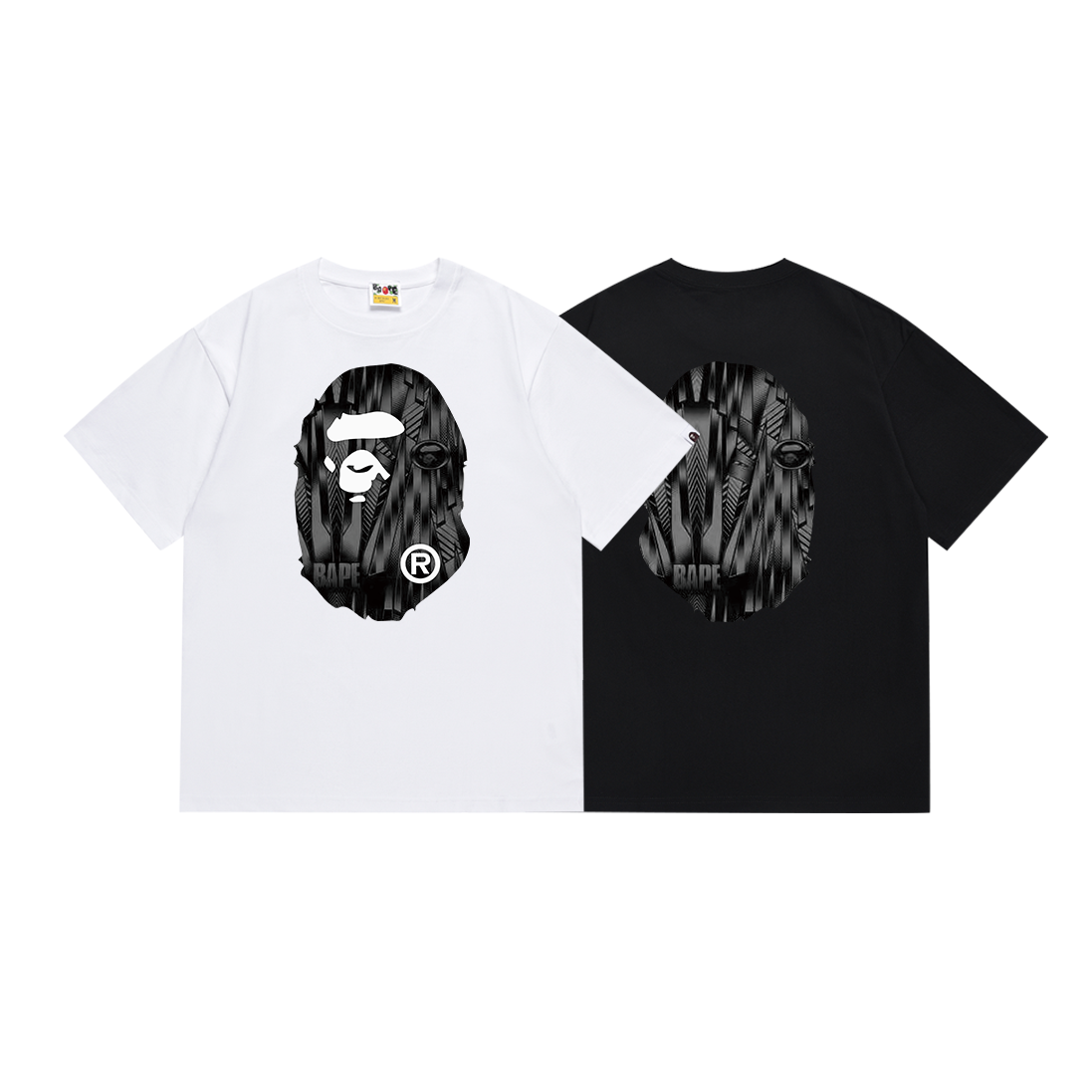 Bathing Shark and ape head print T Shirts NextBlock