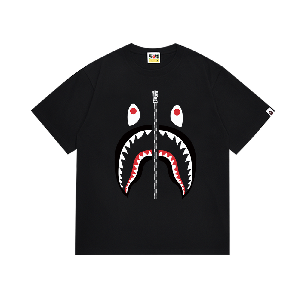 Bathing Shark and ape head print T-Shirt NextBlock