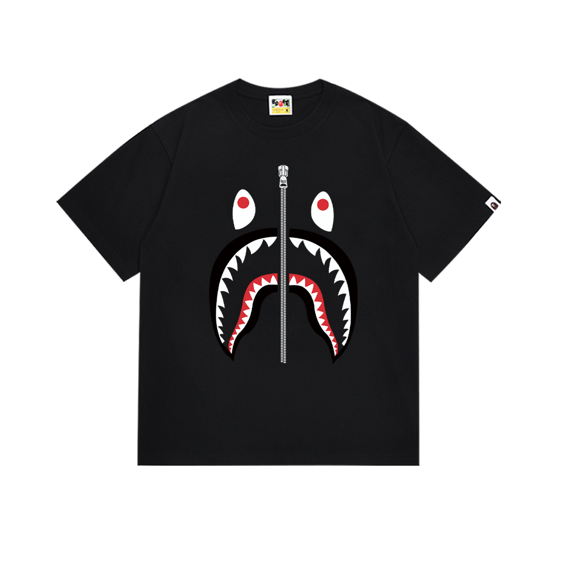 Bathing Shark and ape head print T-Shirt NextBlock