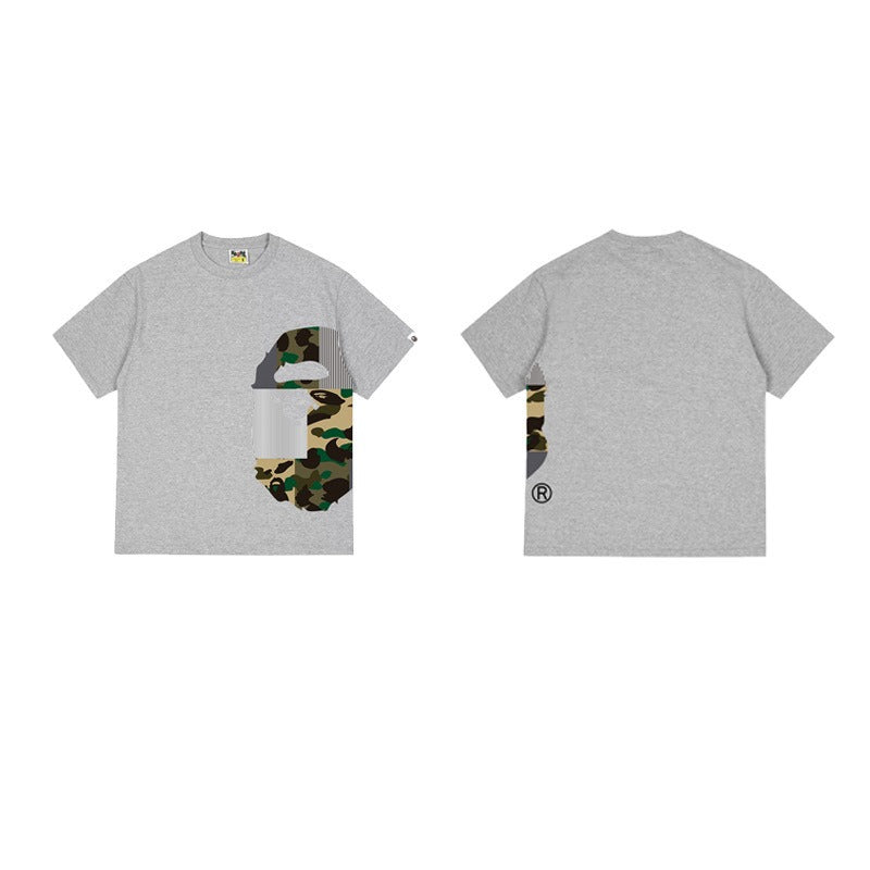 Bathing Shark and ape head print T Shirts NextBlock