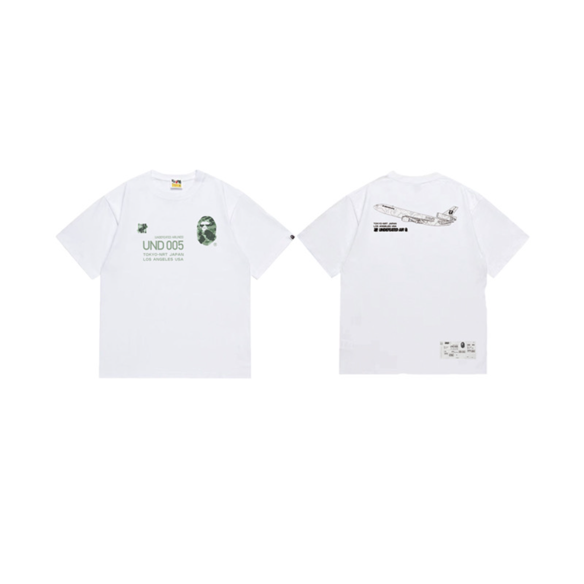 Bathing Shark and ape head print T-Shirt NextBlock