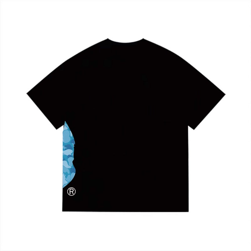 Bathing Shark and ape head print T Shirts NextBlock