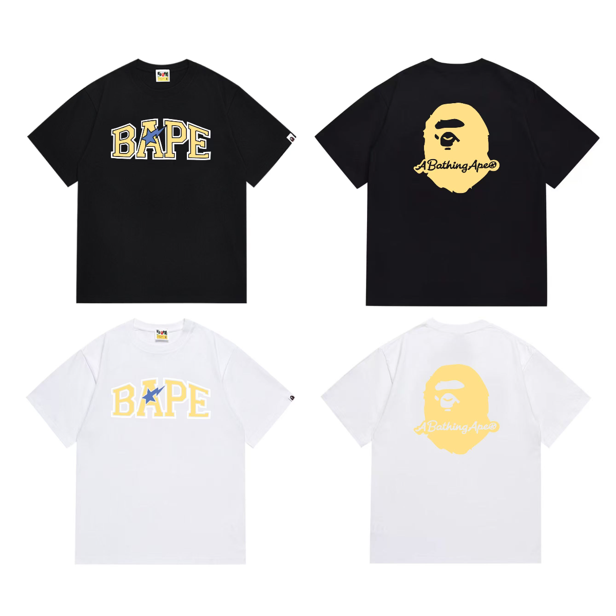 Bathing Shark and ape head print T-Shirt NextBlock