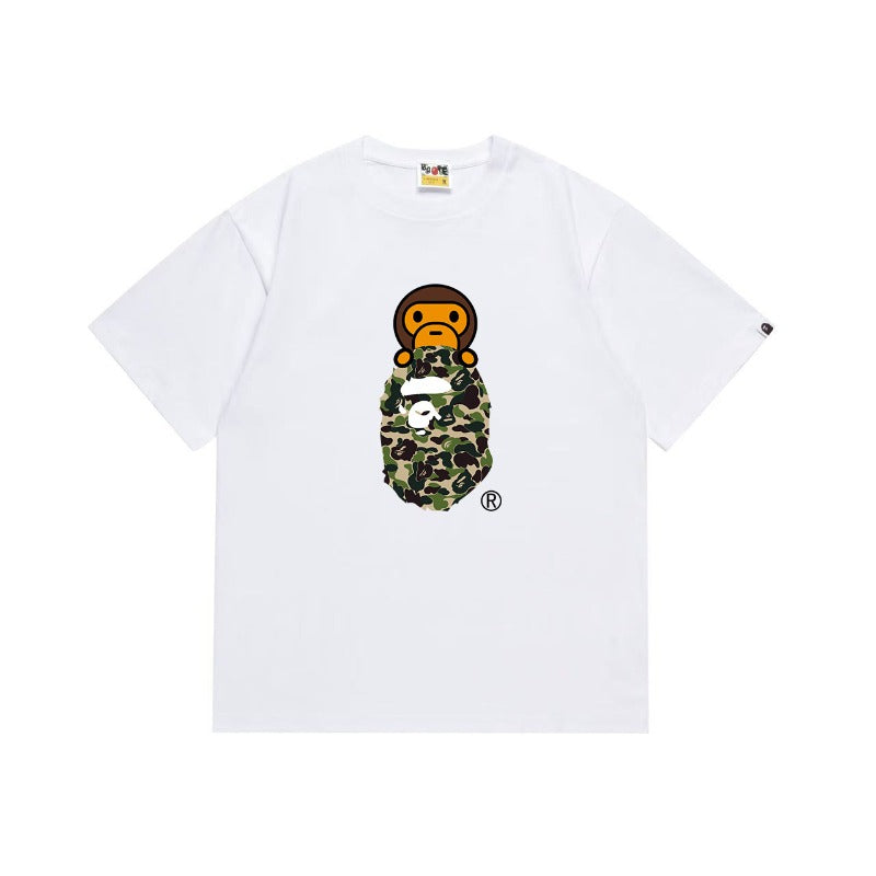 Bathing Shark and ape head print T Shirts NextBlock