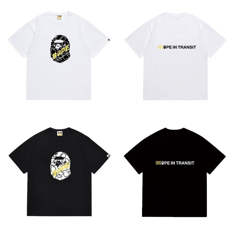 Bathing Shark and ape head print T Shirts NextBlock