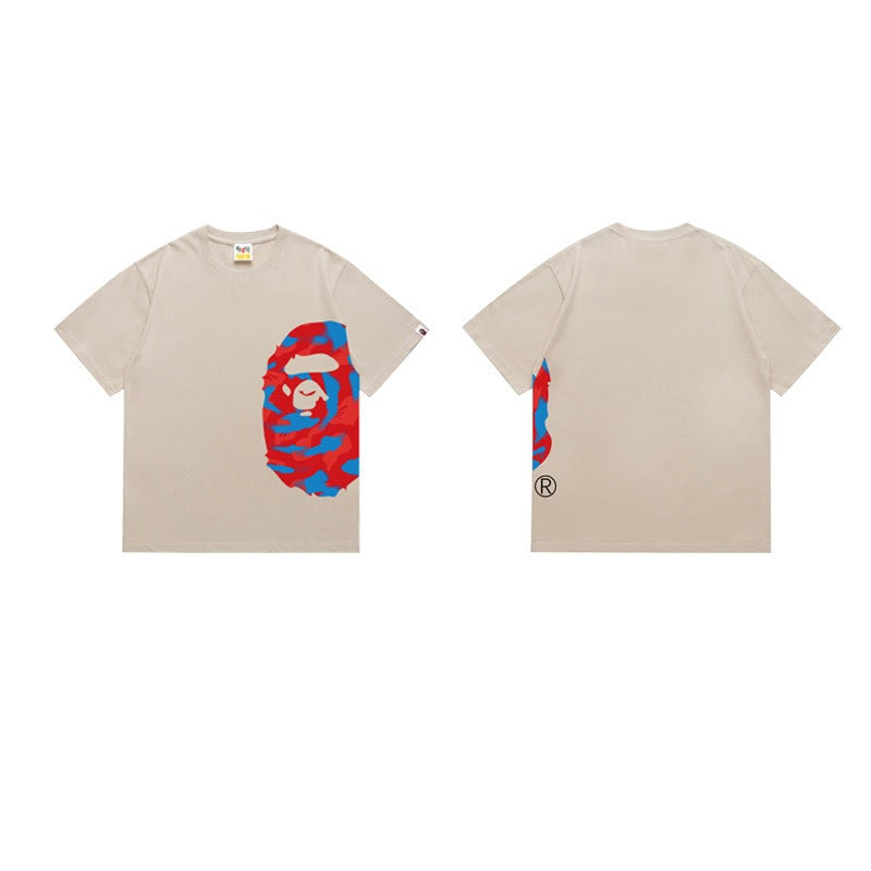 Bathing Shark and ape head print T Shirts NextBlock