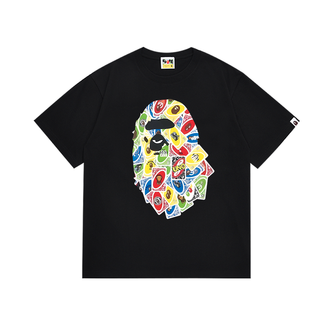 Bathing Shark and ape head print T-Shirt NextBlock