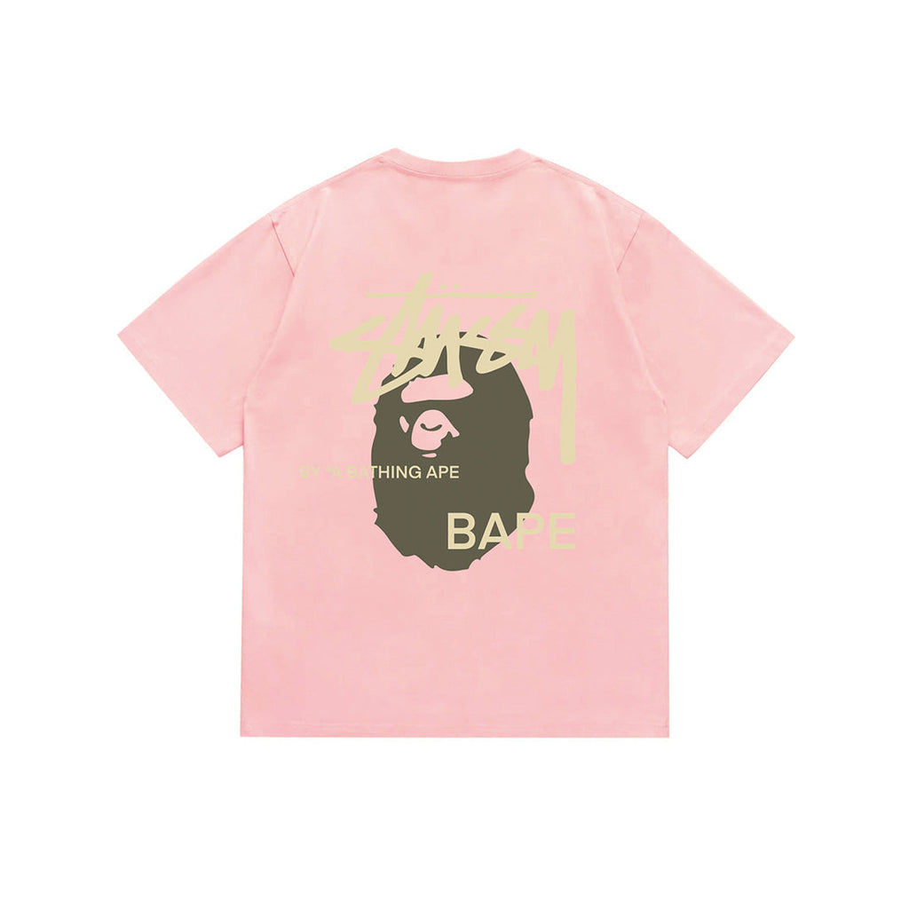 Bathing Shark and ape head print T-Shirt NextBlock