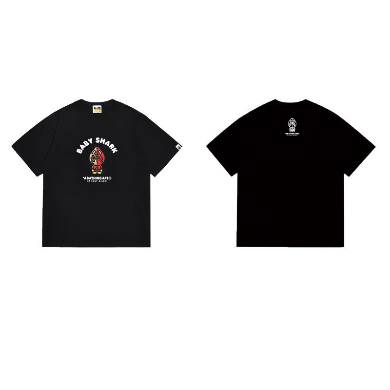 Bathing Shark and ape head print T Shirts NextBlock