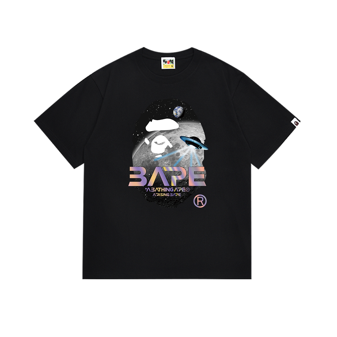 Bathing Shark and ape head print T-Shirt NextBlock