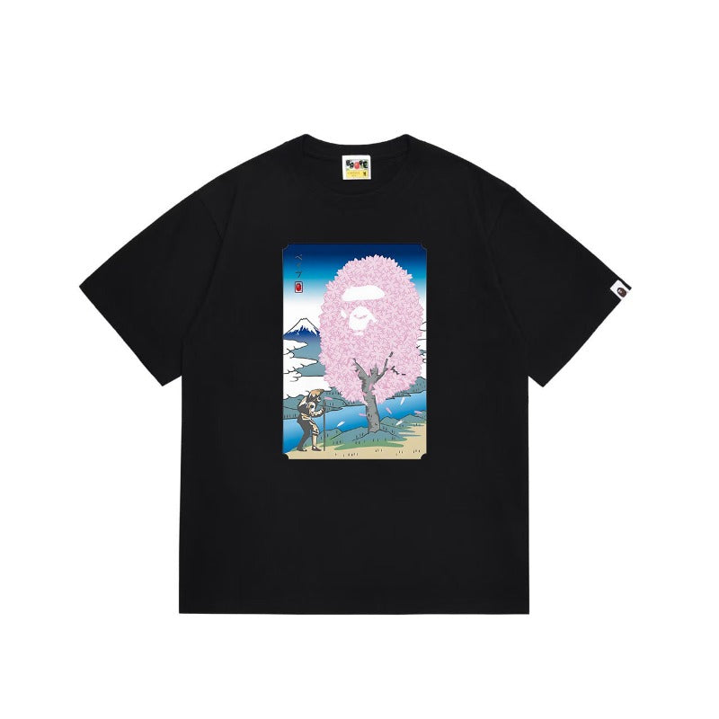 Bathing Shark and ape head print T Shirts NextBlock
