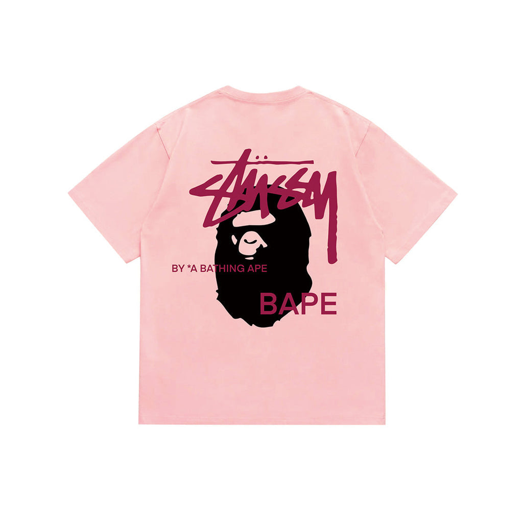 Bathing Shark and ape head print T-Shirt NextBlock
