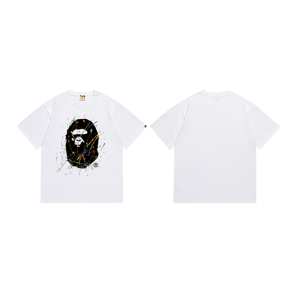 Bathing Shark and ape head print T-Shirt NextBlock